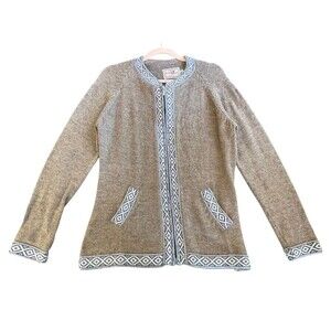 Alpaca Imports Alpaca Women's Cardigan Sweater Size Large Full Zip Handmade